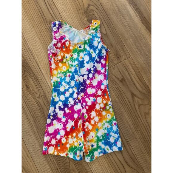 Perfect Balance Leotard/Unitard multicolor girls size 8/10 stars - Picture 2 of 3